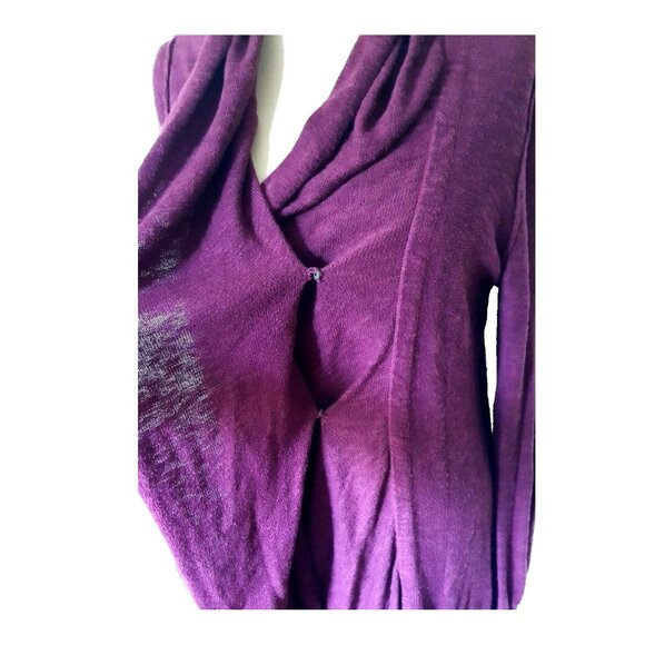 Free People cardigan sweater duster violet cotton blend  sz. M - Picture 9 of 10